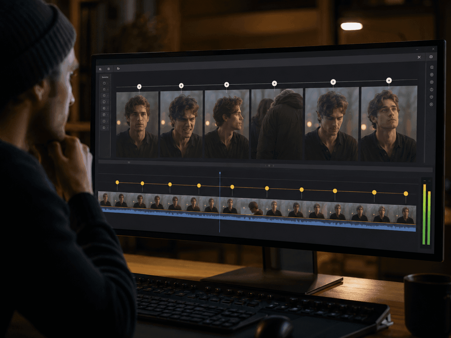 Ray 3.2 multi-keyframe direction interface on a timeline